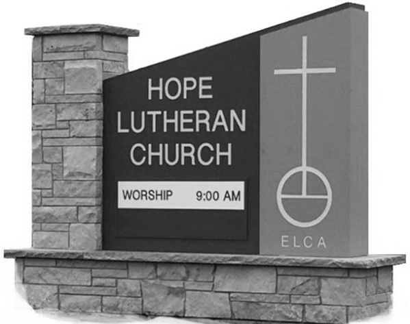 Hope Lutheran Church sign
